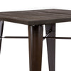 Industrial Dining Table Pine Wood Top with Brown Legs Vintage Retro 80*80cm