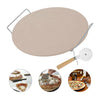 EXTRA LARGE CERAMIC PIZZA BAKING STONE SET CHROME STAND 33CM + FREE PIZZA CUTTER