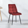 Set of 2 Blue Grey Velvet Dining Chairs Dinning Kitchen Room Metal Leg Padded
