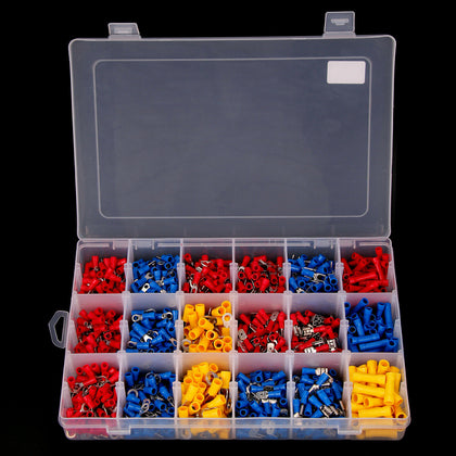 1200pc Insulated Assorted Electrical Connectors Terminals Crimp Wire Ring Spade