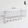 Metal Wire Wall Mounted Storage Shelf Decorative Holder Organizer Rack with Hook