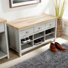 Grey Oak 3 Drawer Shoe Cabinet Hallway Storage With 6 Open Storage Cubes Avon