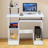 Wooden White Computer Desk Laptop PC Table Shelves Small Corner Workstation