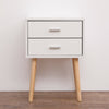 Modern Bedside Table with 2 Drawers Nightstand Storage Cabinet Bedroom White