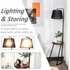 165cm Unique Floor Lamp & Middle Wood Shelf Industrial Style Home Brown Black