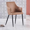 Zarah Faux Leather Armchair Dining Chair Brown Chocolate Latte Mocha Eiffel UK