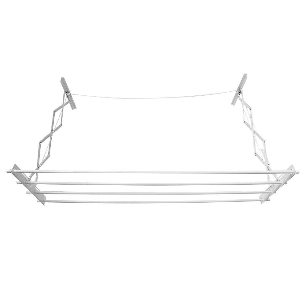 Ceiling Hanging Dryer White Airer Clothes Laundry Drying Space Saver Rack