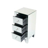 Mirrored Glass Bedside Table cabinet 3 Drawers and Crystal Handles Bedroom Furni