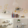 3 U Shaped Floating Wooden Shelves Wall Mounting Shelf Storage Display Book Unit