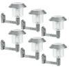2, 4, 6, 10 x Silver Solar Powered LED Wall Light Outdoor Garden Safety Lighting