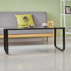Black Rainbow Coffee Table Tempered Glass Top Side Table Modern Glossy Room NEW