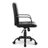 Small PU Home Office Chair Computer Task Chair Swivel Chair Meeting Room Black