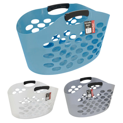 Large Plastic Laundry Basket Storage Socks Washing Bag Flexible Flexi Garden