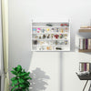 5-Tier Wall Display Shelf Unit Cabinet w/ Adjustable Shelves Glass Doors