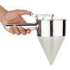Stainless Steel Piston Funnel with Support for Sauce Cream Dosing Hand Funnel