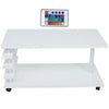 Modern 2 Tiers LED Coffee Tea Table Living Room Furniture White High Gloss