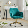 Velvet Office Chair Swivel Computer Desk Armchair Adjustable Padded Seat Home UK