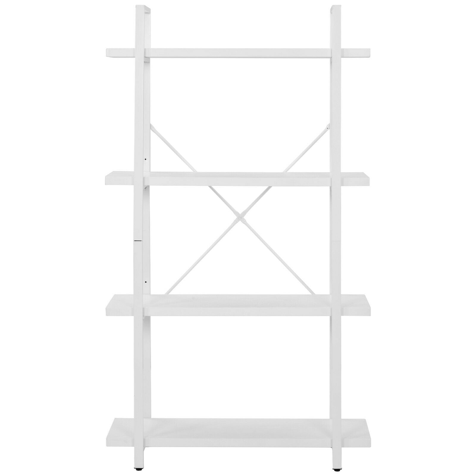 Bookshelf 4-Tier Industrial Storage Shelves Metal Ladder Living Room Display