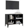Black Small Modern TV Cabinet Media Shelf Storage Shelves Stand Unit Metal Legs