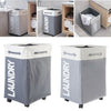 Folding Large Rolling Laundry Basket with Wheel Dirty Clothes Hamper Storage Bin