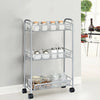 3 Tier Rolling Storage Trolley Utility Cart Kitchen Carts Mesh Basket W/ Wheels
