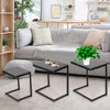 3X Sofa Side Table C-Shaped Coffee Snack Coffee Desk Laptop End for Living Room