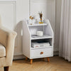 4Tier White Nightstand Bedside Table Side End for Small Space Open Storage Shelf