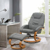 Faux Leather Recliner Chair Lounge Armchair Sofa W/ Foot Stool Metal Base Chairs