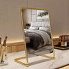Modern Metal Frame Vanity Tabletop Mirror Free Standing Makeup Dressing Bathroom