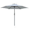 2.7M Patio Round Parasol Outdoor Garden Sun Shade Umbrella With Crank Tilt Grey