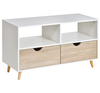 Retro TV Stand Vintage Media Unit Small Storage Cabinet Scandinavian Wood Shelf