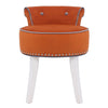 Velvet/PU Dressing Table Chair Small Guest Reception Stool Button Padded Seat