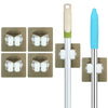 4 x Wall Mounted Self Adhesive Mop Holder Brush Broom Hanger Storage Organiser