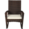 Outsunny Patio Rattan Rocking Chair Bistro Seat Wicker Outdoor Garden w/ Cushion