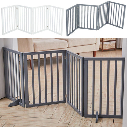 3 4 Panel Puppy Dog Pen Folding Gate Play Fence Pet Home Divider Safety Indoor