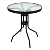 TEMPERED GLASS TOP PATIO TABLE METAL FRAME LEGS GARDEN OUTDOOR INDOOR BISTRO