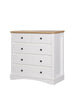 Carden Bedroom Chest of Drawers 5 Drawer Storage Cabinet White & Oak Furniture