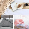 LUXURY CHUNKY CABLE KNIT HAND-WOVEN SOFA BED CHAIR BLANKET THROW