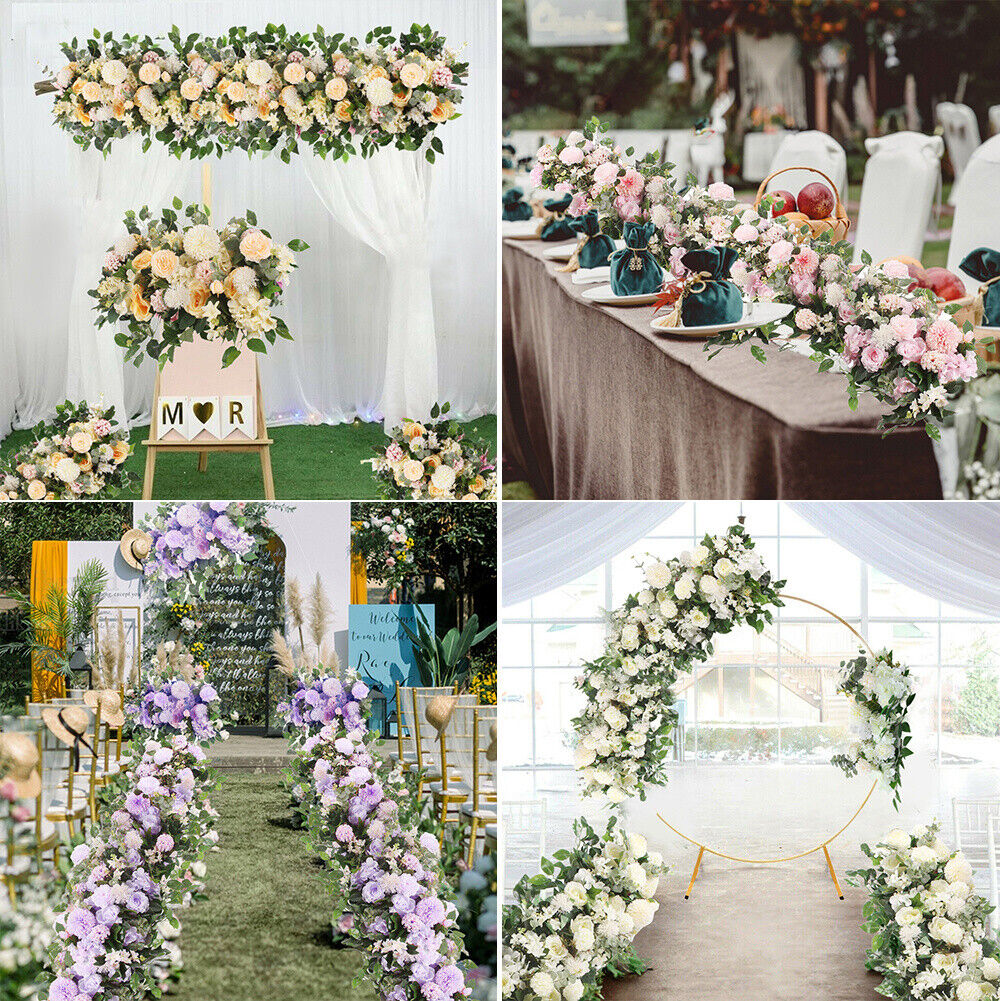 100/50cm Artificial Fake Rose Flower Row Wedding Arch Stage Wall Party DIY Decor