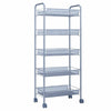 5 Tier Kitchen Trolley Carts Rack With Wheels Storage Shelf Removable Storage UK