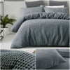 Winter Warm Bedding Set Modern Waffle Design Grey Duvet Quilt Cover Double King