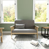 Mondeer 1&2 Seater Armchair Couch Sofa Wooden Fabric Linen w/cushion Lounge Grey