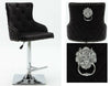 WINCHESTER Black Velvet Swivel Bar Stool Button Back Kitchen/Breakfast Chair (BLACK)