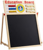 Childrens Educational Activity Drawing Wooden Easel Board Blackboard Whiteboard