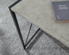 Industrial Style Metal Frame Wooden Desk Folding Computer Table Concrete Effect