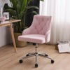 Office Chair Swivel Velvet Padded Seat Home Computer Desk Armchair Adjustable UK