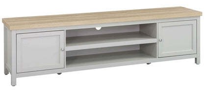 Extra Large 180cm Grey Oak TV Stand 1 Drawer Cabinet Television Unit Cable Tidy