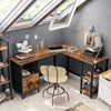L-Shaped Computer Desk Corner Desk Wooden Writing Workstation with Drawer LWD75X