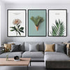 Set of 3 Green Leaves Canvas Painting Living Room Bedroom Wall-Hanging Decor