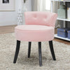 Vintage Velvet Fabric Dressing Table Stool Bedroom Low Back Makeup Vanity Chair